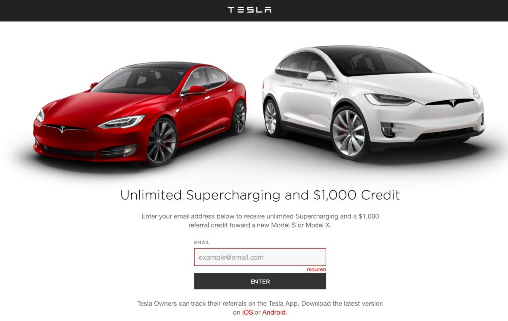 Tesla previous Referral Program